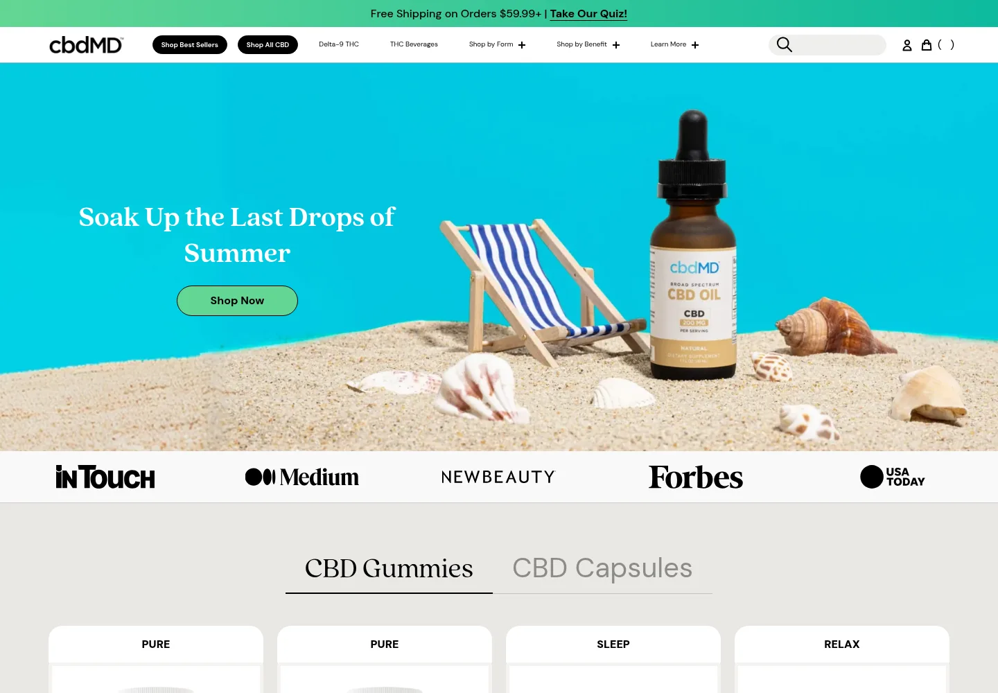 cbdMD homepage preview — cbdmd.com