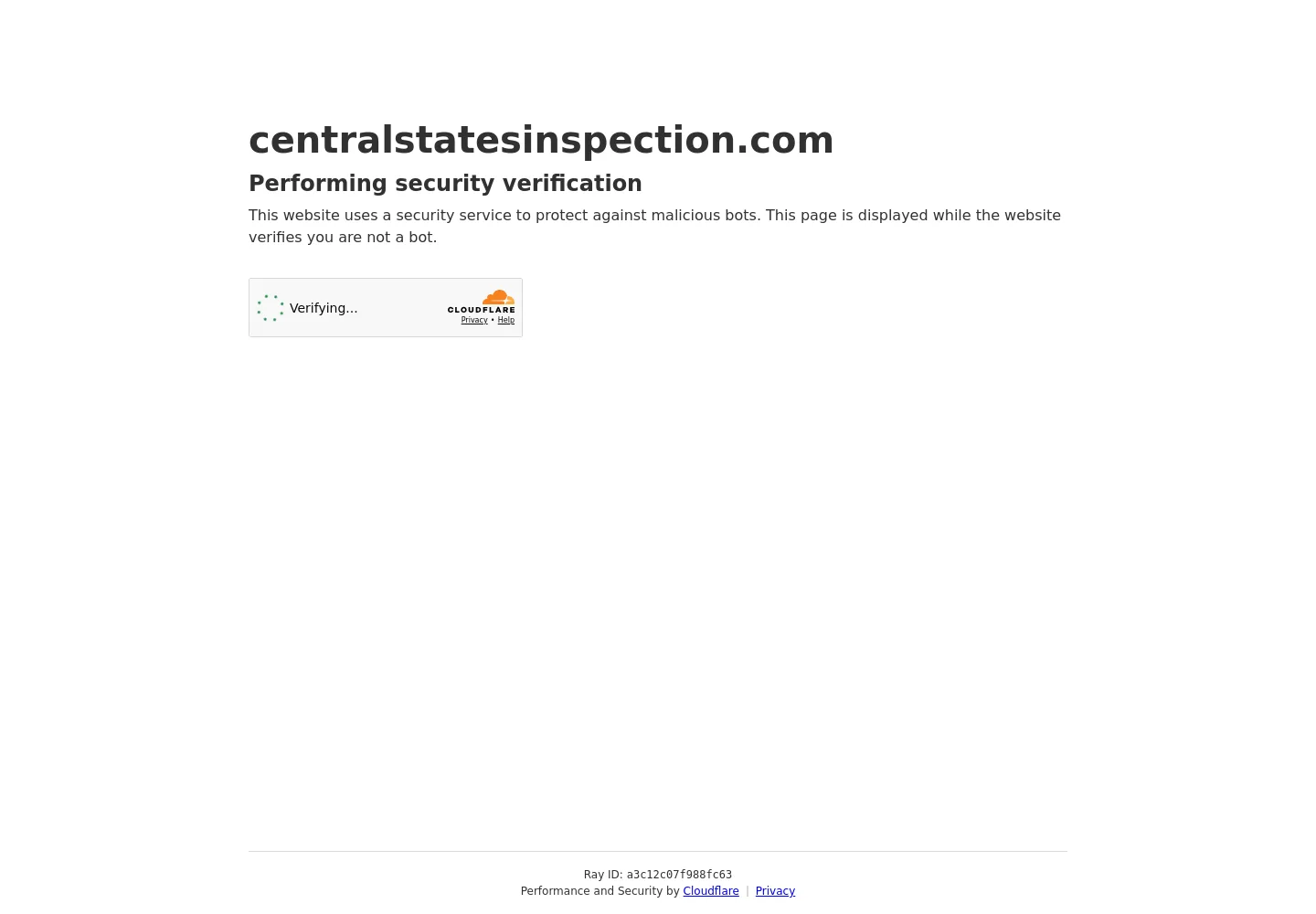 Central States Inspection homepage preview — centralstatesinspection.com