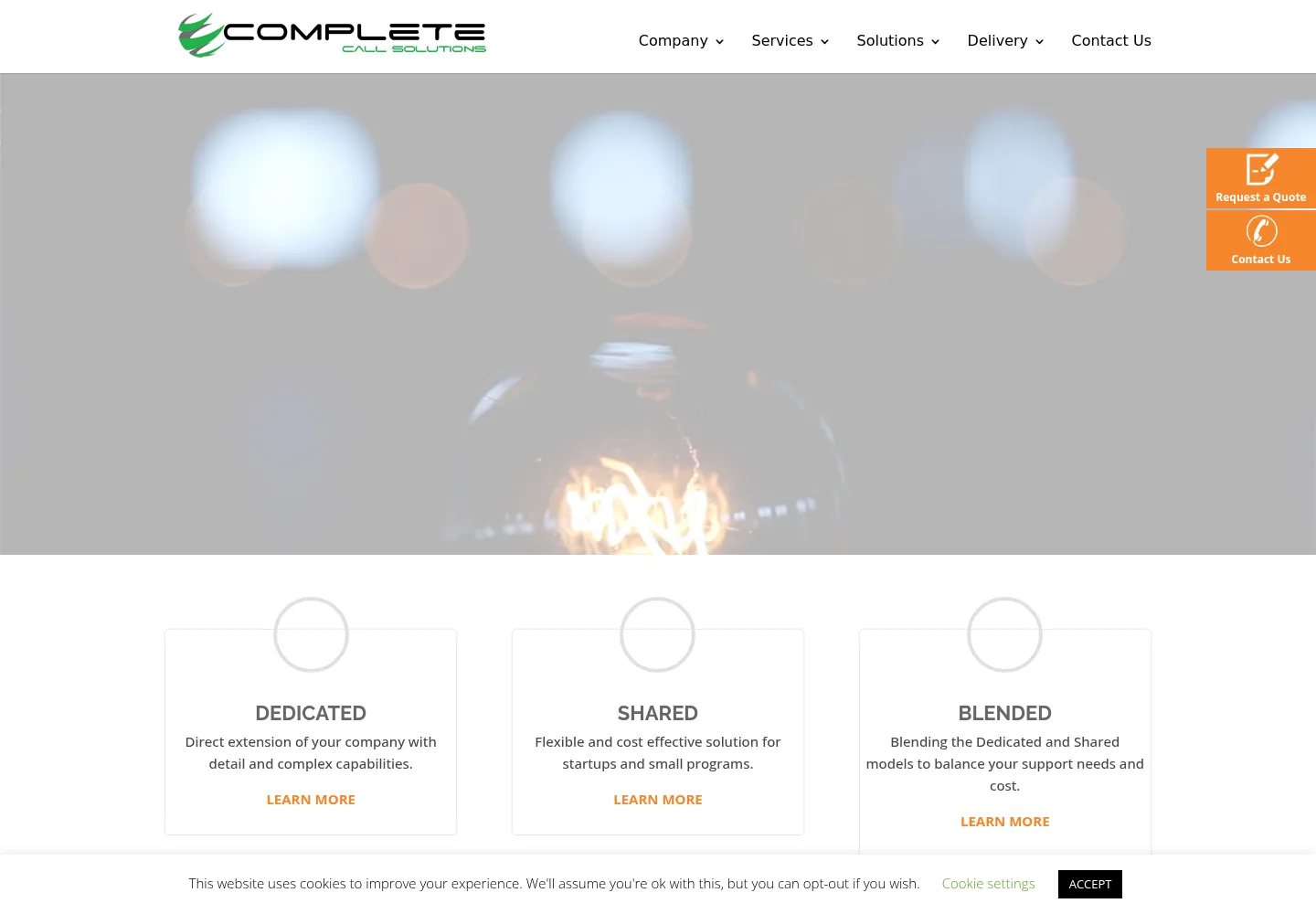 Complete Call Solutions homepage preview — completecallsolutions.com