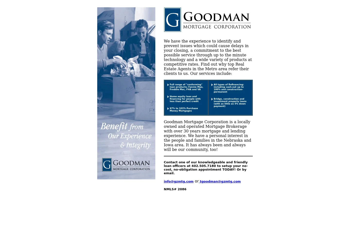 Goodman Mortgage Corporation / GZMTG homepage preview — gzmtg.com