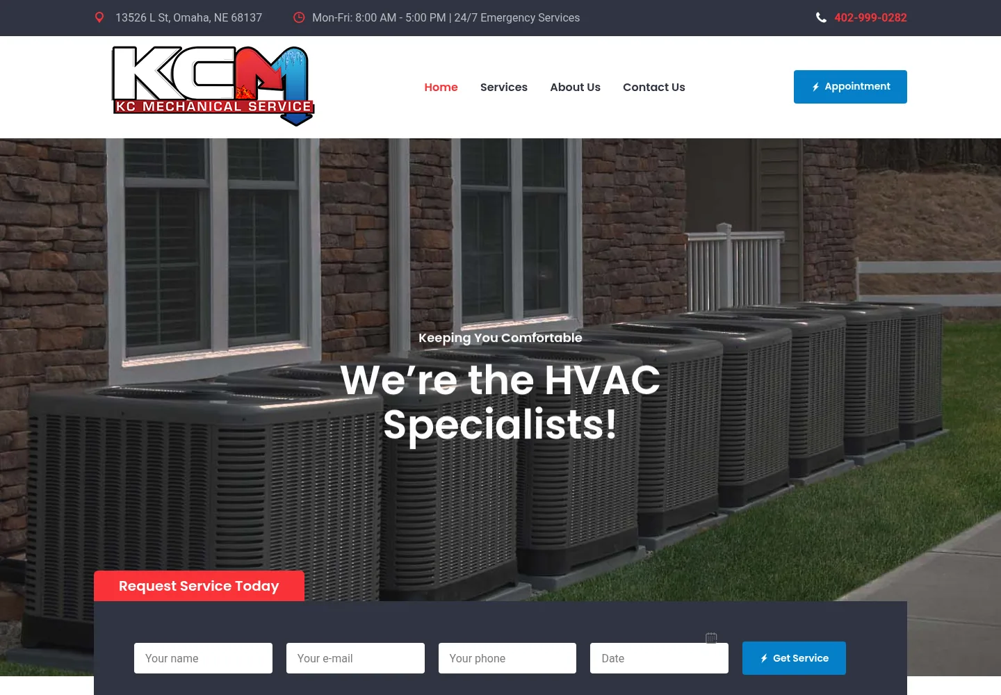 KC Mechanical homepage preview — kcmechanicalinc.com