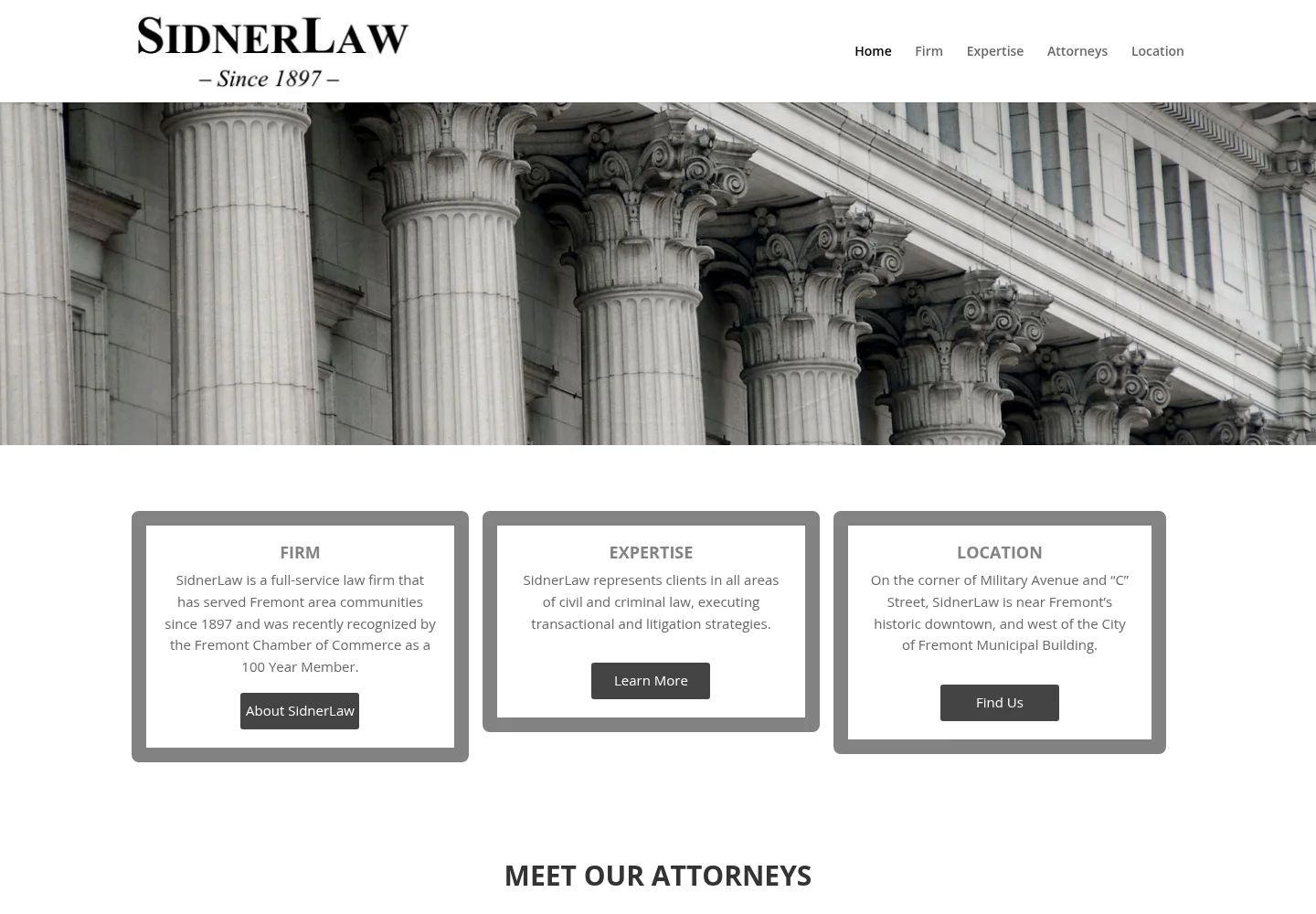 SidnerLaw homepage for civil and criminal legal services in Fremont, Nebraska
