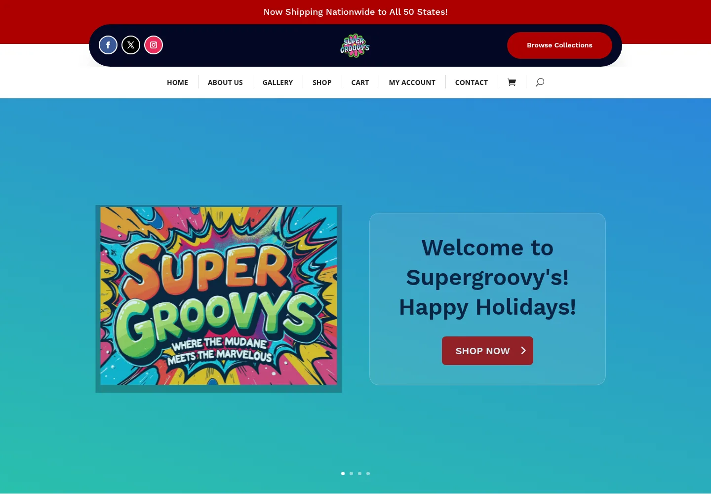 Super Groovy's homepage preview — supergroovys.cool