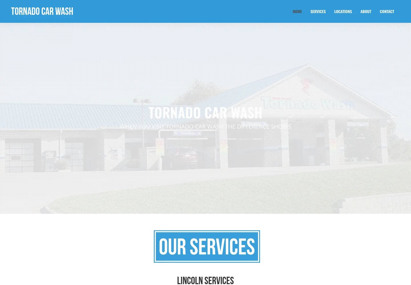 Tornado Car Wash homepage preview — tornadocarwash.com